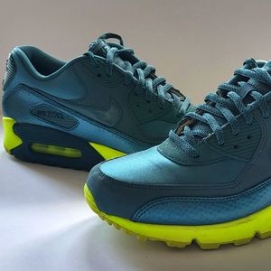 Nike Women's Air Max 90s Teal/multi texture/Neon Yellow colourways (worn once!)